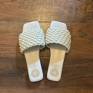 White slide on sandals- NWOT